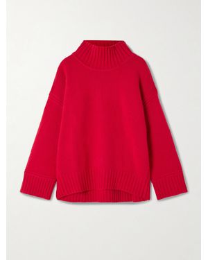 La Ligne Archie Wool And Cashmere-Blend Mock-Neck Sweater - Red