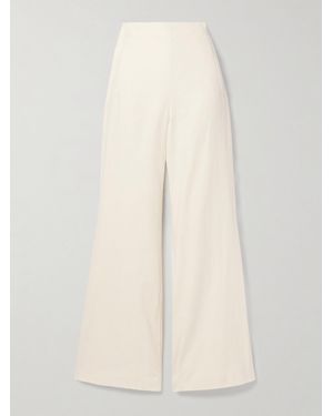 Roland Mouret Cotton And Linen-Blend Twill Wide-Leg Pants - Natural