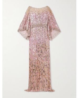 Jenny Packham Ines Robe Aus Tüll Mit Verzierungen - Pink