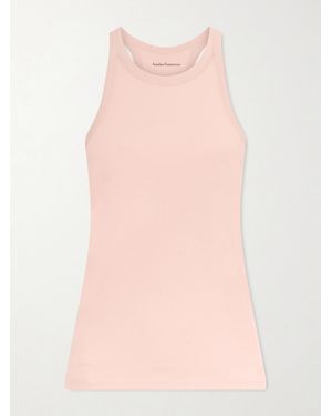 Another Tomorrow Racerback Jersey Tank - Pink