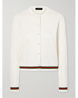 Gucci Jacquard-Knit Cardigan - White