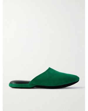 Charvet Slippers Aus Veloursleder - Grün