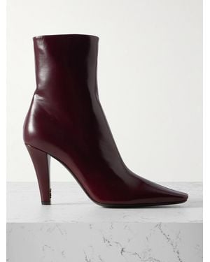 Saint Laurent Bottines En Cuir Verni Jill - Violet