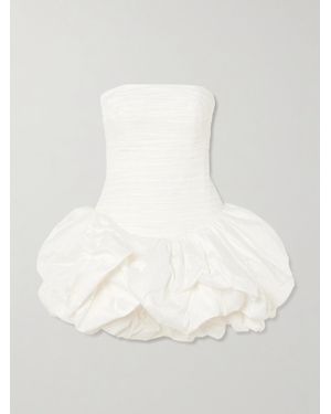 Aje. Violette Strapless Ruched Cotton Mini Dress - Natural