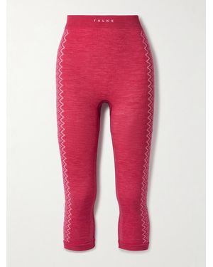 FALKE Nordic Cropped Jacquard-Knit Wool-Blend Leggings - Red