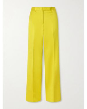 Tom Ford Cotton And Silk-Blend Duchesse Satin Straight-Leg Pants - Yellow