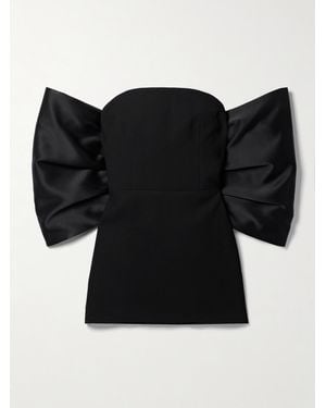 Monot Strapless Bow-Embellished Charmeuse And Cady Mini Dress - Black