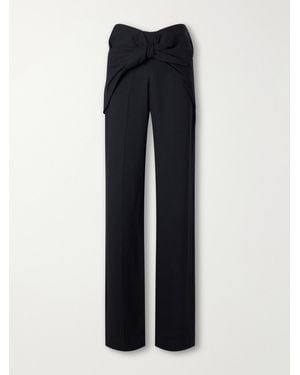 TOVE Sonora Knot-Detailed Crepe Straight-Leg Pants - Blue