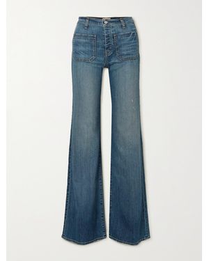 Nili Lotan Florence Distressed High-Rise Flared Jeans - Blue