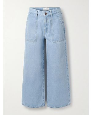 La Ligne Izzie Cropped High-Rise Organic Wide-Leg Jeans - Blue