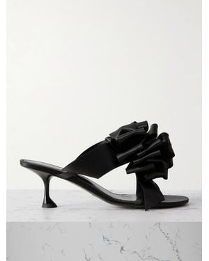 Proenza Schouler Tee Souvenir Bow-Detailed Satin Mules - Black