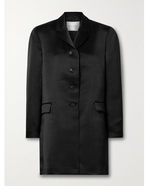 Veronica de Piante Lou Duchesse Silk-Satin Coat - Black