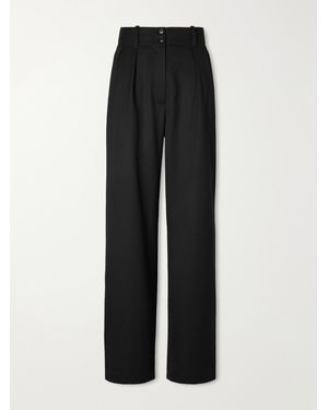 SKALL Painter Pleated Wool-Twill Wide-Leg Pants - Black