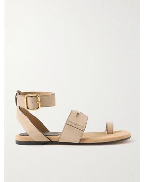 Stella McCartney Gaia Buckled Brushed Vegan Sandals - Natural