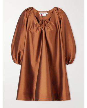 BERNADETTE George Gathered Taffeta Mini Dress - Brown