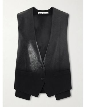 Acne Studios Degradé Coated-Woven Vest - Black