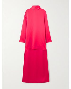 Tom Ford Scarf-Detailed Asymmetric Satin-Crepe Dress - Pink