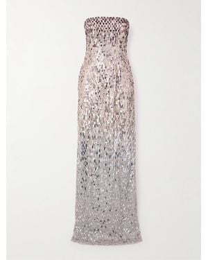 Jenny Packham Lucille Trägerlose Robe Aus Tüll Mit Pailletten - Weiß
