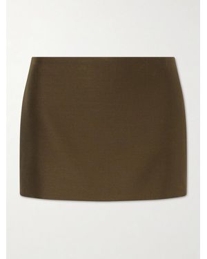KHAITE Jett Wool And Silk-Blend Cady Mini Skirt - Green