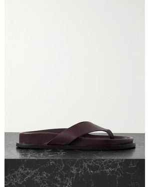 St. Agni Leather Flip Flops - White