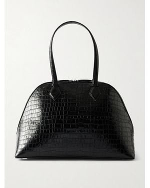 A.Emery Harnick Croc-Effect Leather Shoulder Bag - Black