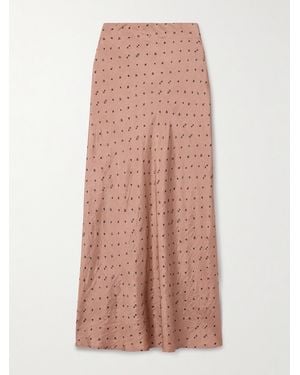 Alix Of Bohemia Lyra Printed Crinkled-Silk Midi Skirt - Pink