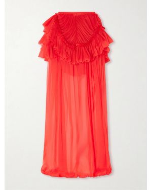 Dries Van Noten Shelby Ruffled Silk-Chiffon Maxi Skirt - Red