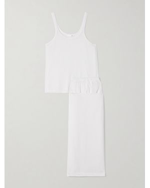 Skin Dreamy Pyjama Aus Geripptem Jersey Aus Stretch-Tencel-Modal - Weiß