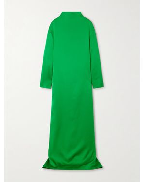 Tom Ford Oversized Open-Back Satin-Crepe Gown - Green