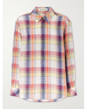God's True Cashmere Daybreak Checked Linen Shirt - Pink