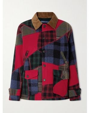 Polo Ralph Lauren Patchwork Wool-Blend Coat - Red