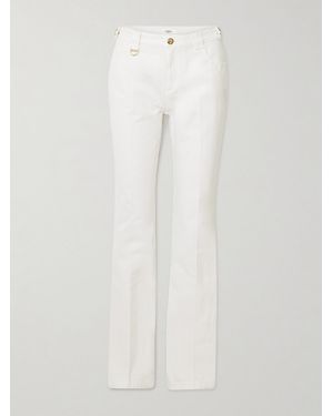 Chloé Embellished Mid-Rise Straight-Leg Jeans - White