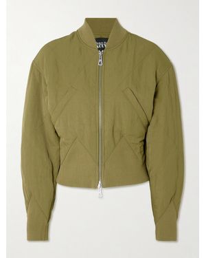 Jean Paul Gaultier Panelled Quilted Recycled-Shell Bomber Jacket - Green