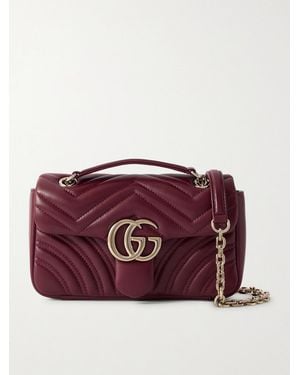 Gucci Gg Marmont 2.0 Quilted Leather Shoulder Bag - Purple