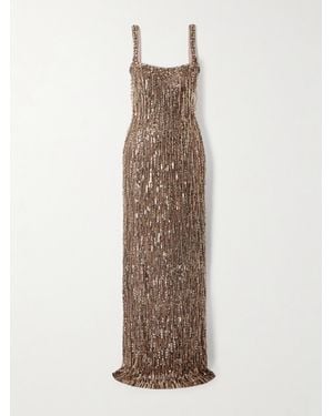 Jenny Packham Fleur Robe Aus Tüll Mit Verzierungen Und Fransen - Natur