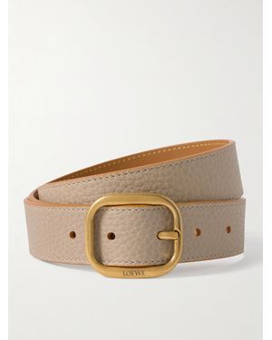 Loewe Textured-Leather Belt - Natural