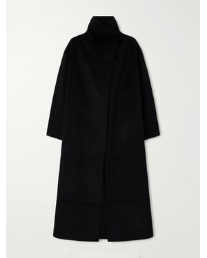 Almala Kaity Brushed Wool And Cashmere-Blend Coat - Black