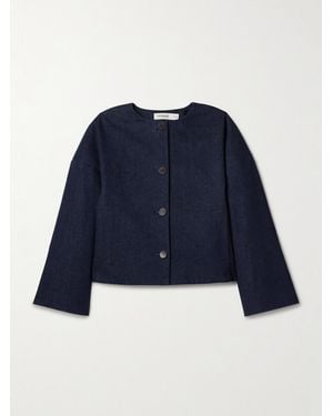 FFORME Dev Cropped Organic Cotton-Blend Jacket - Blue