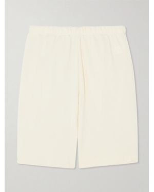 ÉTERNE Boyfriend Embroidered Cotton And Modal-Blend Terry Shorts - Natural