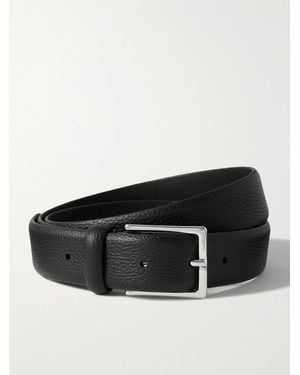 Anderson's Textured-Leather Belt - Schwarz