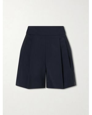 Max Mara Pleated Wool Shorts - Blue