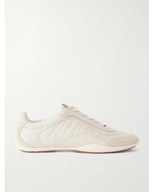 Brunello Cucinelli Shell And Suede Trainers - Natural