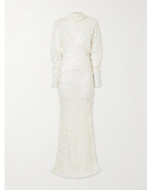 Gabriela Hearst Aberdeen Fil Coupè Silk And Wool-Blend Maxi Dress - White
