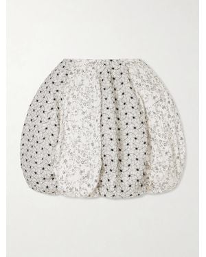 PAULINE DUJANCOURT Arkadina Hybrid Embroidered Cotton-Blend Organza Mini Skirt - White