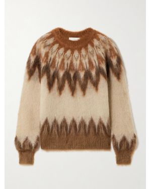 Isabel Marant Natania Brushed Fair Isle Intarsia-Knit Jumper - Brown