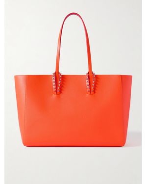 Christian Louboutin Cabata Small Spiked Textured-Leather Tote