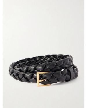 Bottega Veneta Solo Intrecciato Leather Belt - Natural