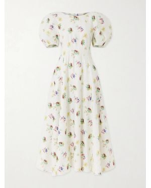 Gabriela Hearst Ranya Floral-Print Linen-Twill Dress - Natural