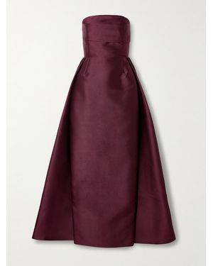 Solace London Tiffany Strapless Pleated Satin-Twill Gown - Purple