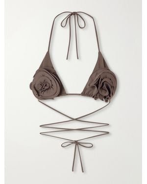 Magda Butrym Appliquéd Bikini Top - Grey